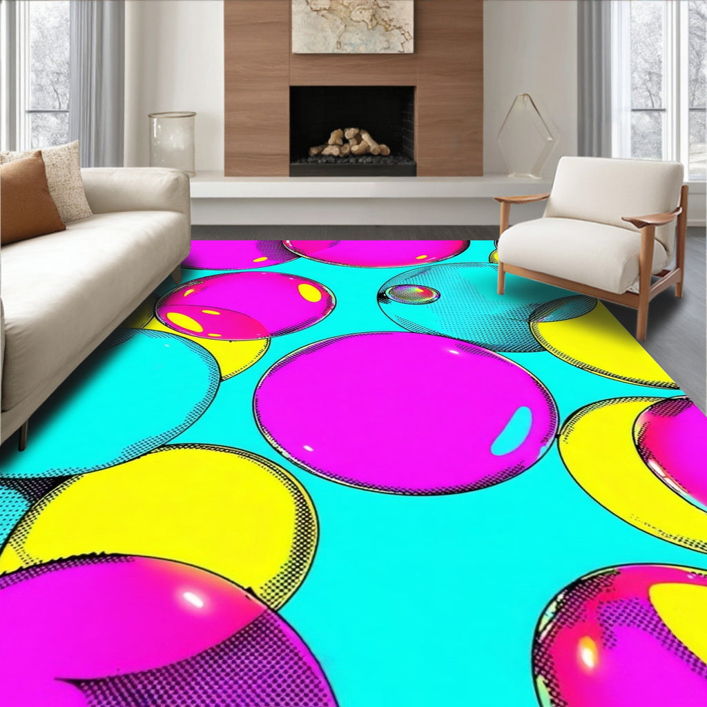 Vibrant Bubble Pattern Design Rug