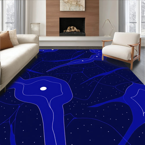Abstract Blue Organic Constellation Design Rug