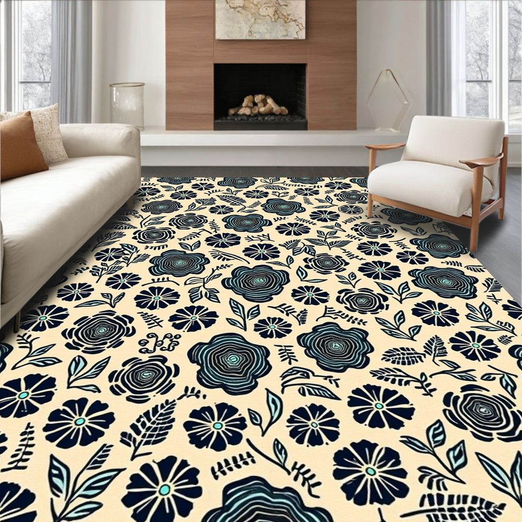 Chic Floral Nature Pattern Design Rug