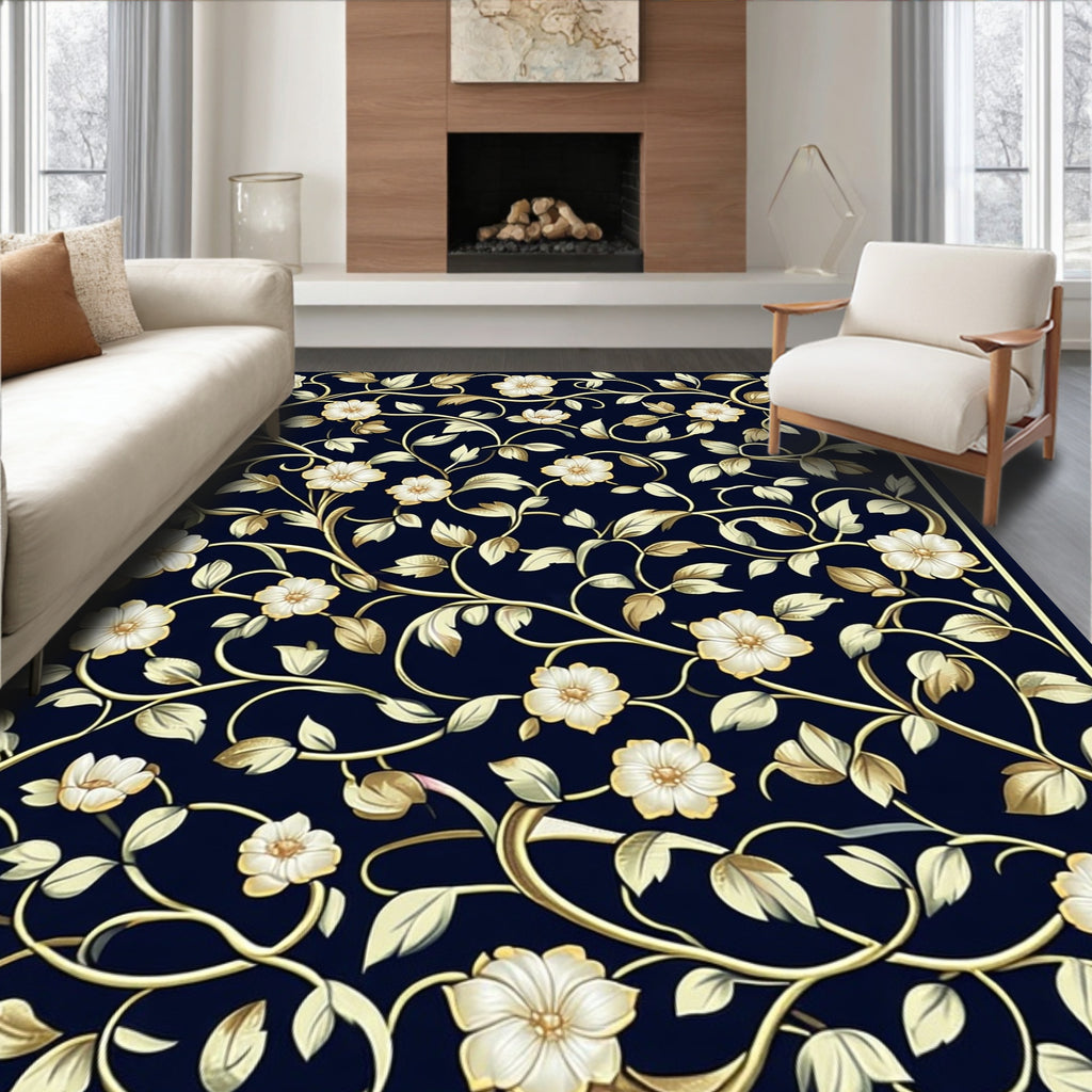 Elegant Floral Vine Pattern Rug