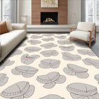 Soft Grey Petal Patterned Rug