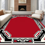 Ornate Red Geometric Framing Rug