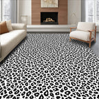Bold Black And White Animal Print Rug