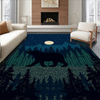 Night Forest Bear Scene Design Rug