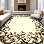 Vintage Floral Vine Border Design Rug