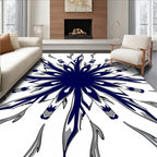 Modern Navy Blue Starburst Rug