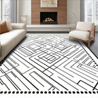Abstract Geometric Linear Pattern Rug