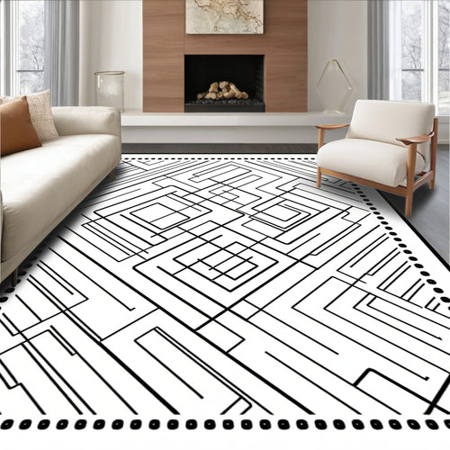 Abstract Geometric Linear Pattern Rug