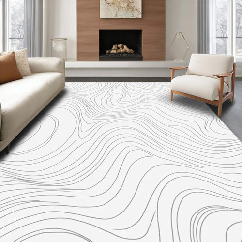 Abstract Contour Line Pattern Rug