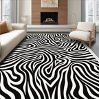 Wild Zebra Stripe Abstract Rug