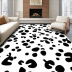 Black White Spotted Pattern Rug