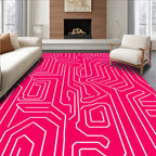 Circuit Board Inspired Geometric Design Rug