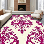 Ornate Damask Floral Design Rug