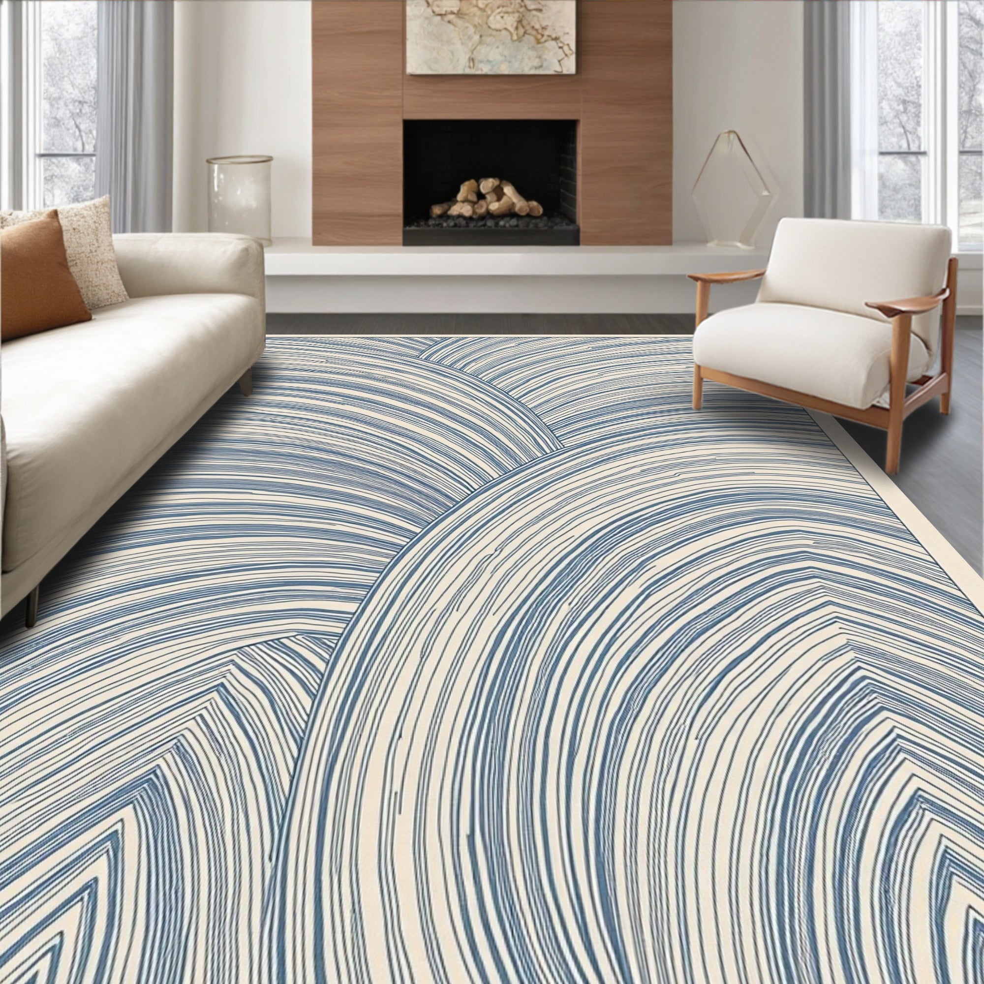 Abstract Ripple Pattern Rug