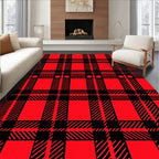 Crimson Tartan Buffalo Check Rug