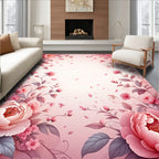 Pink Floral Garden Pattern Rug
