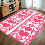 Coral Heart And Vine Art Design Rug