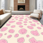 Pink Blob Monsters Pattern Rug