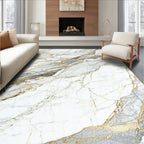 Luxury White Marble Gold Vein Pattern Rug