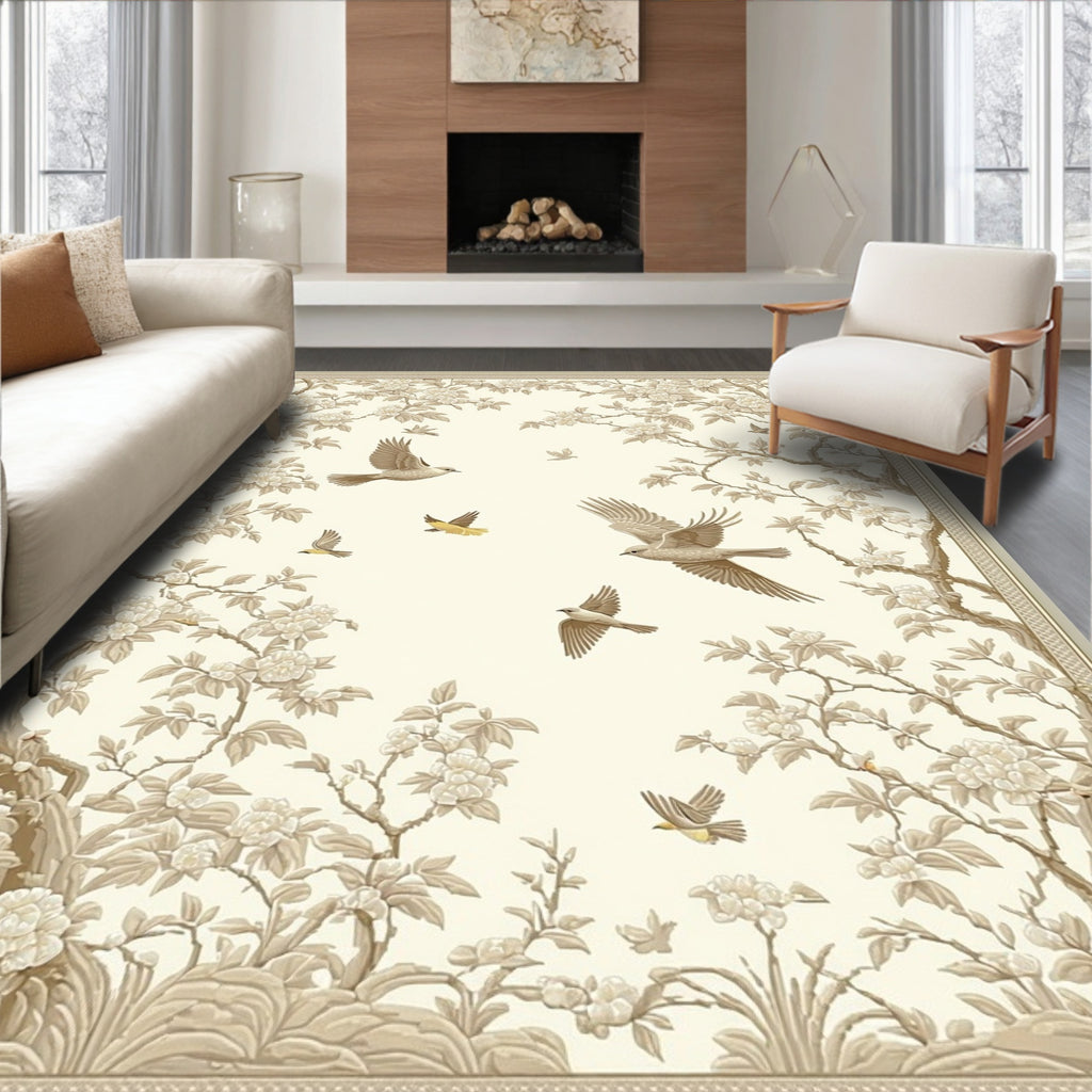 Tapestry Bird and Floral Garden Rug