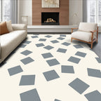 Scattered Square Pattern Grey Rug
