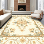 Classic Floral Border With Center Bouquet Rug