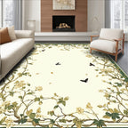 Vines Butterflies Blossoms Pattern Rug