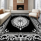 Ornate Floral Mandala Frame Design Rug