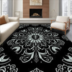 Intricate Floral Swirl Pattern Design Rug