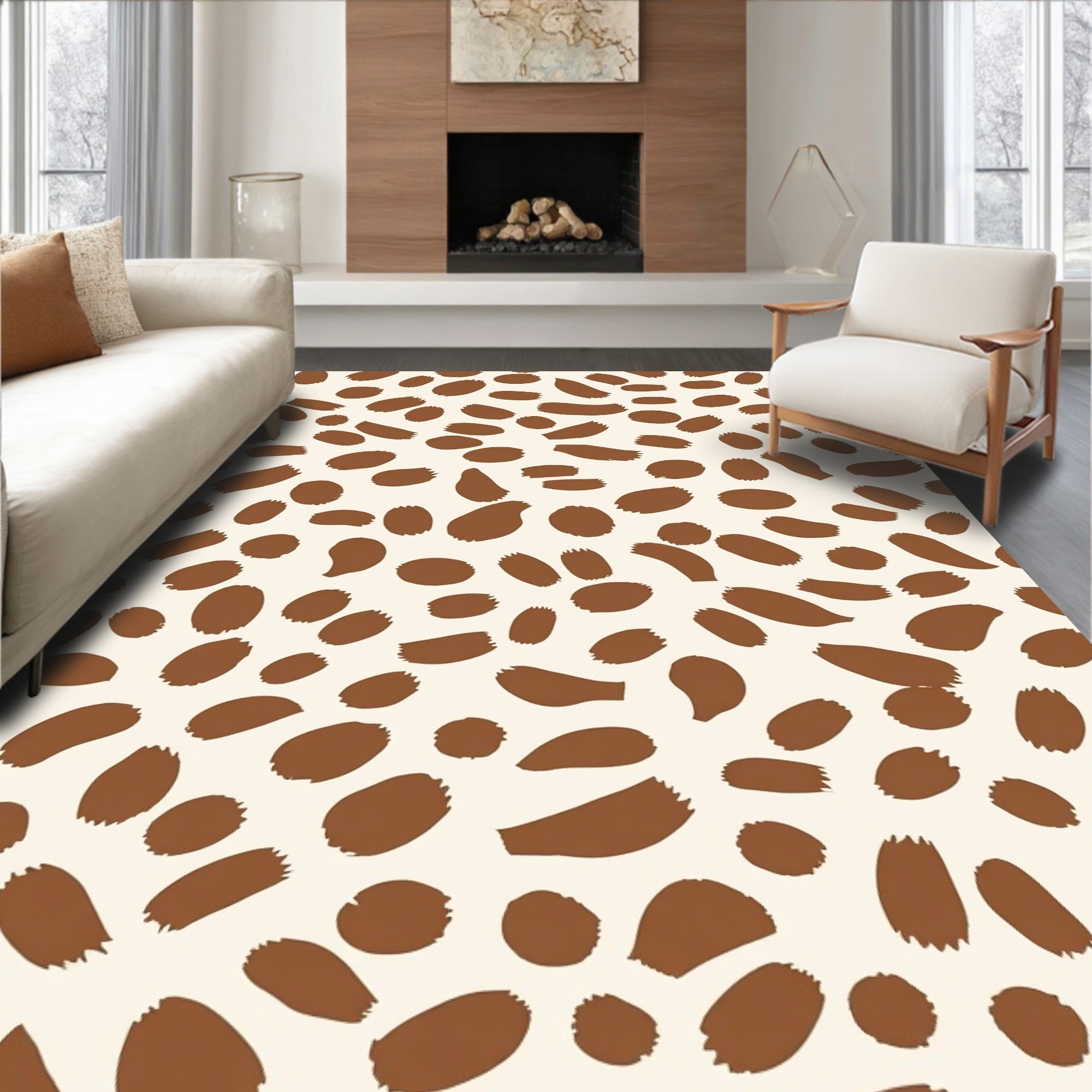 Chic Brown Spots Pattern Rug