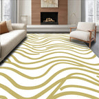 Golden Wavy Abstract Pattern Rug