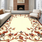 Traditional Ornate Floral Border Design Rug