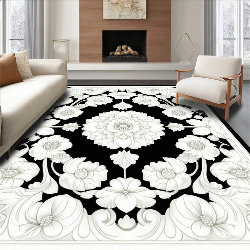 Ornate Floral Mandala Design Rug