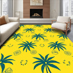 Tropical Palm Tree Flower Pattern Rug