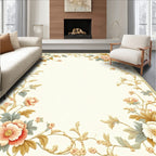 Ornate Floral Vine Patterned Border Rug