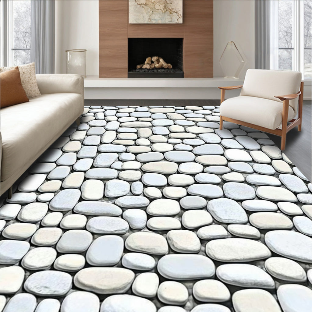 Natural Pebble Texture Pattern Rug