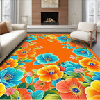 Vibrant Floral Pattern Accent Rug