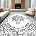 Ornate Starburst Mandala Pattern Rug