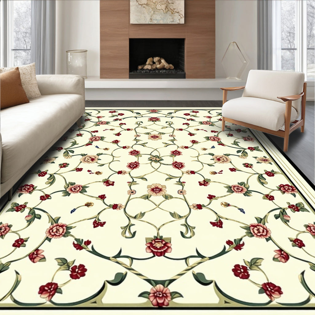 Intricate Floral Vine Pattern Rug