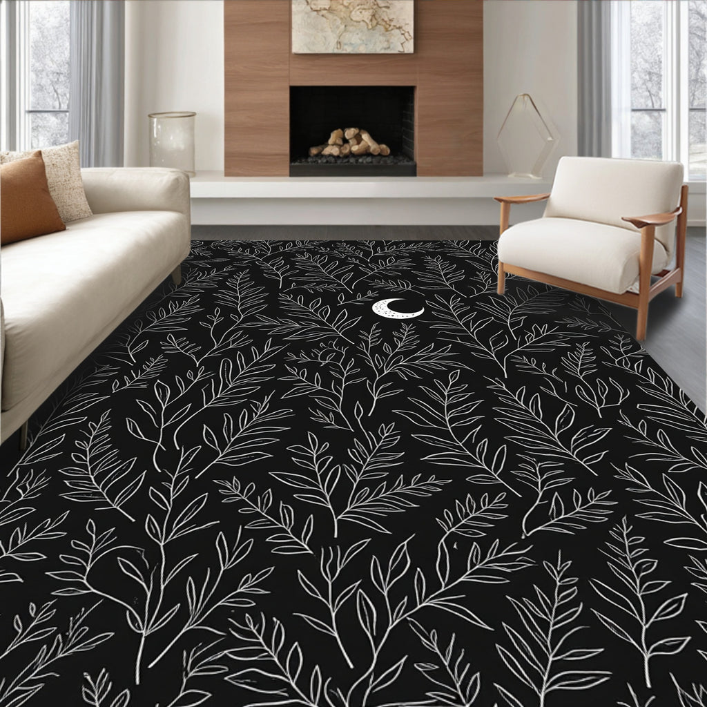 Mystical Moon Branch Pattern Rug
