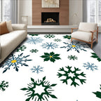 Deep Green Blue Snowflake Medallion Rug