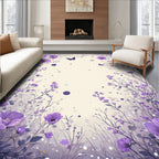 Whimsical Floral Butterfly Pattern Rug