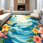 Tropical Floral Wave Paradise Rug