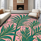 Tropical Palm Frond Swirls Rug