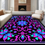 Vibrant Floral Filigree Pattern Rug