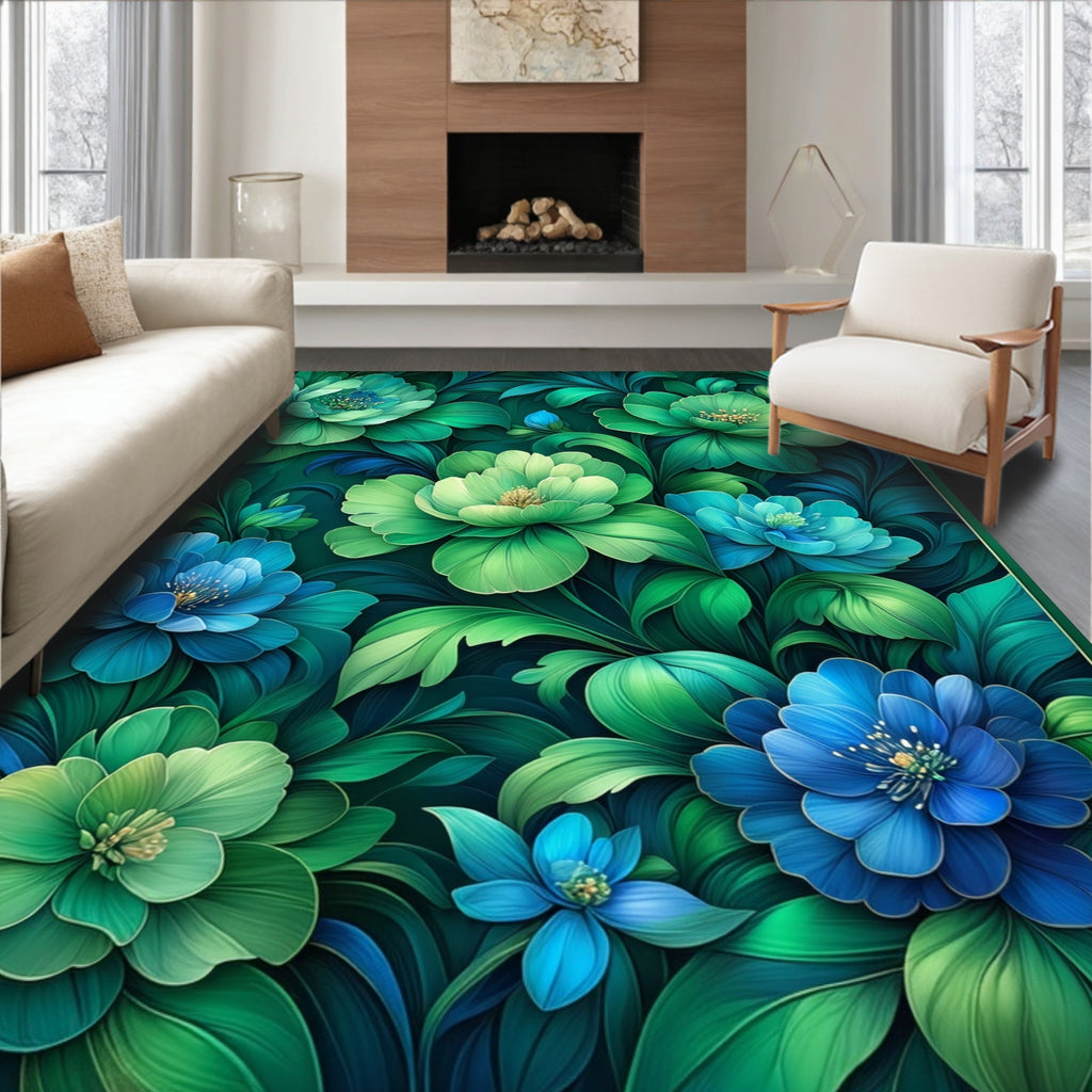 Enchanted Garden Floral Pattern Rug
