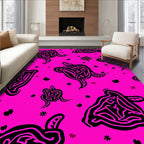 Vibrant Pink Turtle Pattern Design Rug