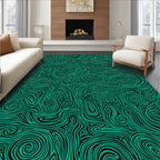 Swirling Teal Abstract Pattern Rug
