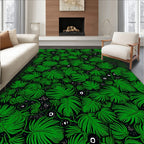 Lush Green Leaf and Berry Pattern Rug