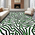 Abstract Green Wavy Lines Rug